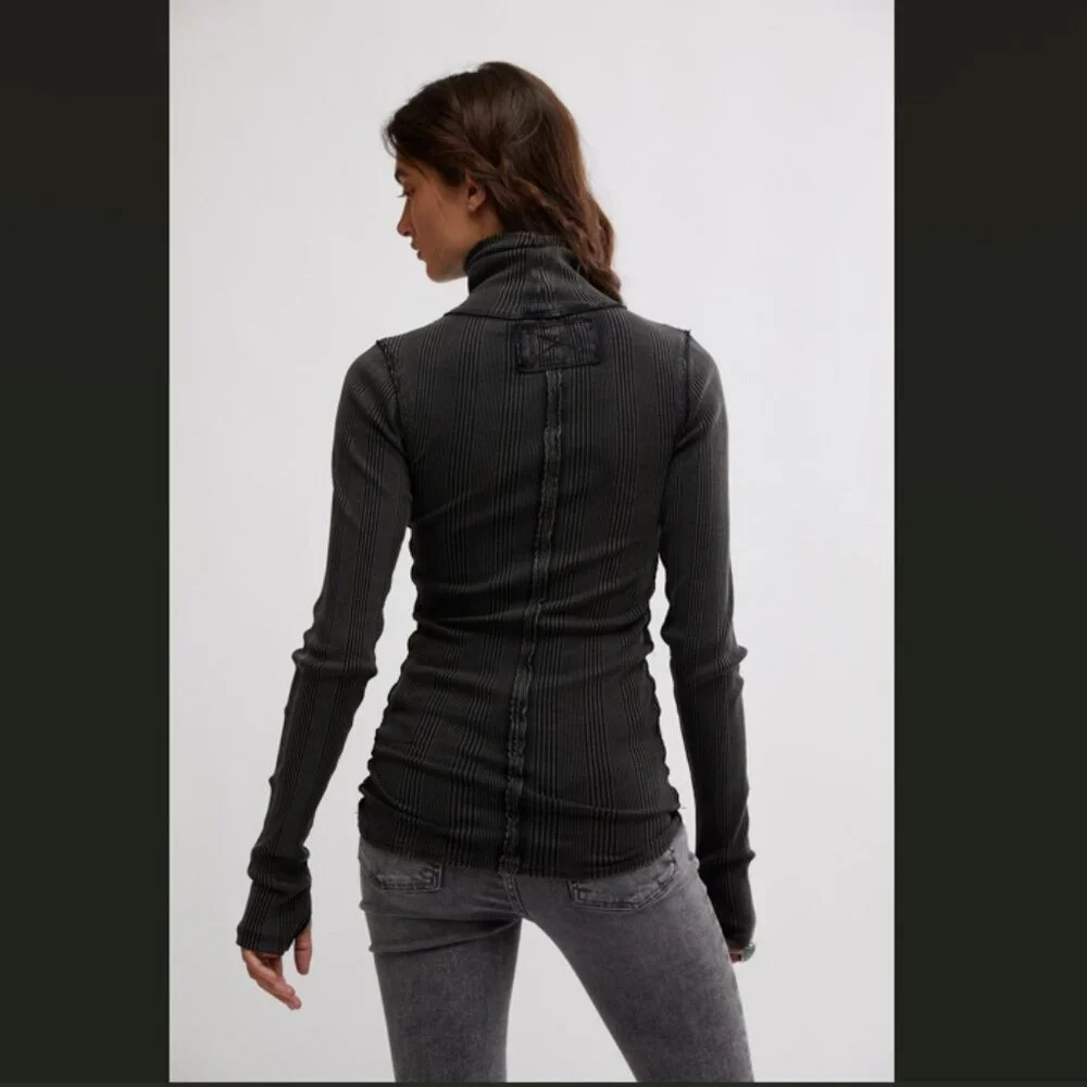 NEW Free People Brynn Turtleneck Sweater IN black 267 1J6